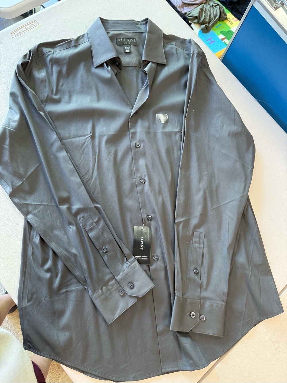 Alfani Men’s Gray Long-Sleeve Dress Shirt